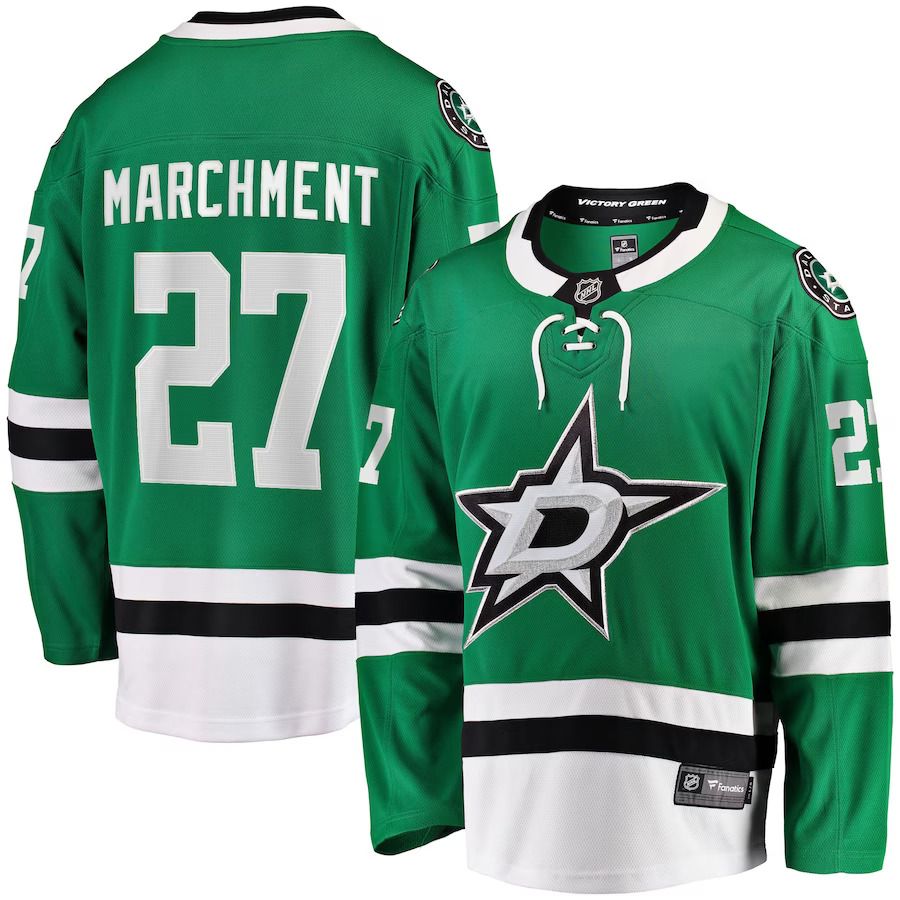 Men Dallas Stars 27 Mason Marchment Fanatics Branded Kelly Green Home Breakaway Player NHL Jersey